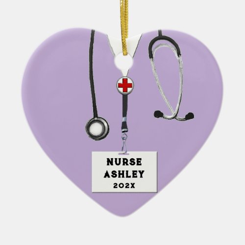 Personalized Nurse Christmas 2023 Collectible Cera Ceramic Ornament