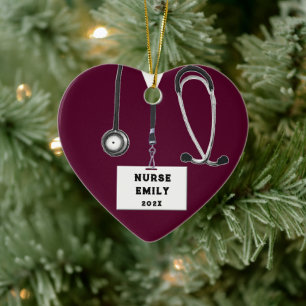 Personalized Nurse Christmas Collectible 2026 Ceramic Ornament