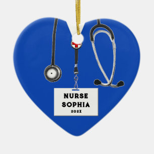 Personalized Nurse Christmas Collectible Ceramic Ornament