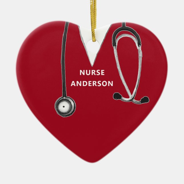 Personalized Nurse Collectible Ceramic Ornament (Front)