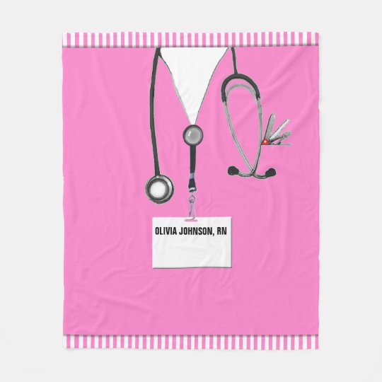 personalized nurse collectible fleece blanket
