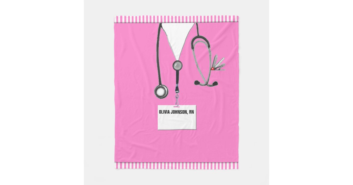personalized nurse collectible fleece blanket
