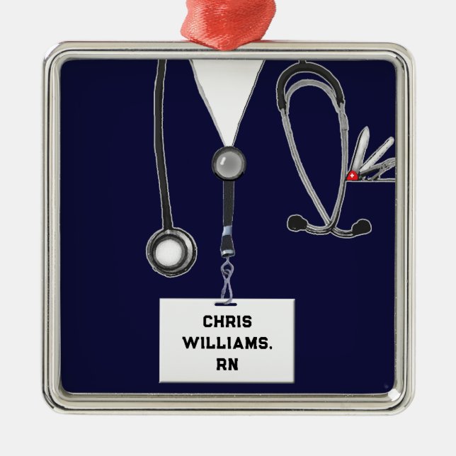 Personalized Nurse Collectible Metal Ornament (Front)