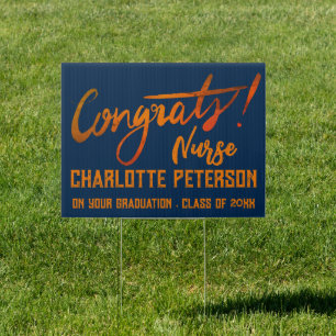 Personalized Nurse Congratulation Graduation Yard Sign