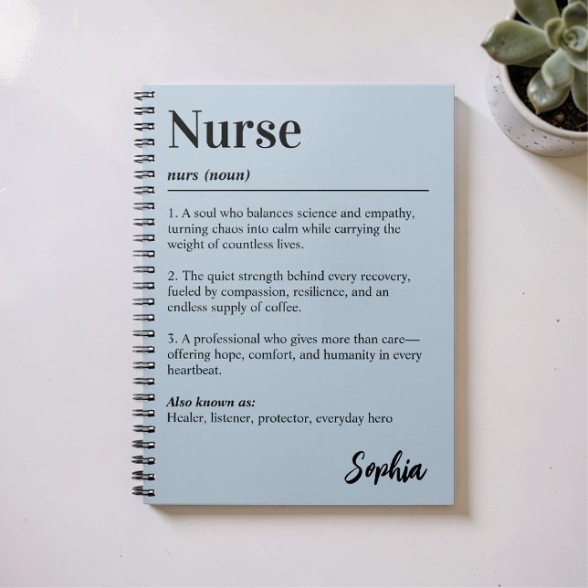 Personalized Nurse Dictionary Definition Blue Notebook (Creator Uploaded)