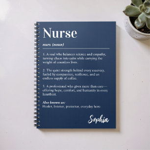 Personalized Nurse Dictionary Definition Navy Notebook