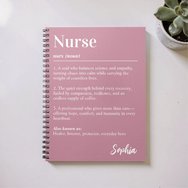 Personalized Nurse Dictionary Definition Pink Notebook (Creator Uploaded)