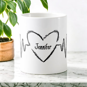 Personalized Nurse Doctor Heartbeat / Medical Gift Coffee Mug