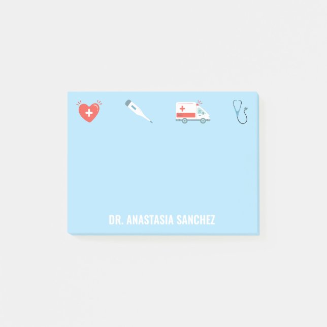 Personalized Nurse Doctor Medical Nursing RN Name Post-it Notes (Front)