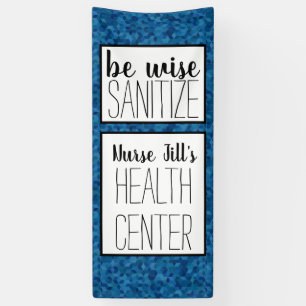 Personalized Nurse Door Decor , Blue Geometric Banner