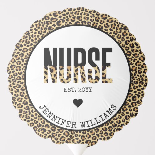 Personalized Nurse Est Cheetah RN Graduation Balloon