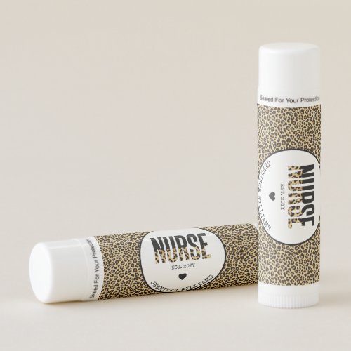 Personalized Nurse Est Cheetah RN Graduation  Lip Balm