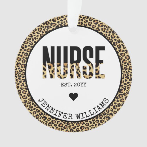 Personalized Nurse Est Cheetah RN Graduation Ornament