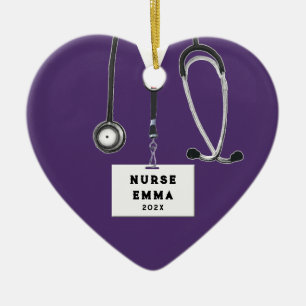 Personalized Nurse Gift Ceramic Ornament