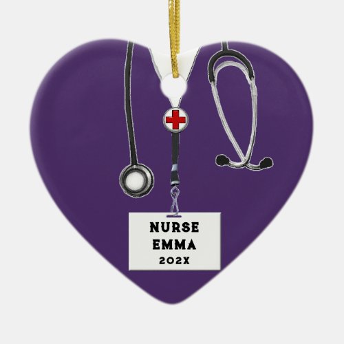 Personalized Nurse Gift Ceramic Ornament