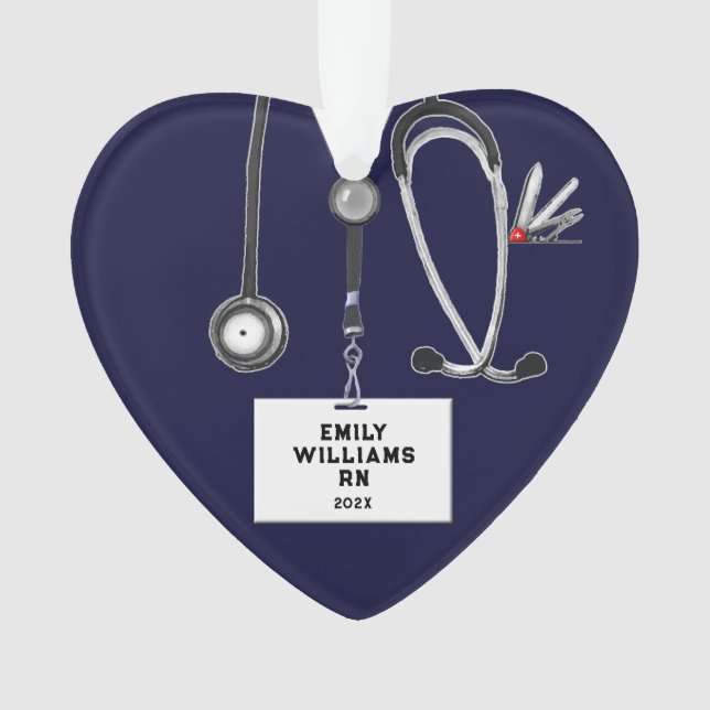 Personalized Nurse Gift Ornament (Front)