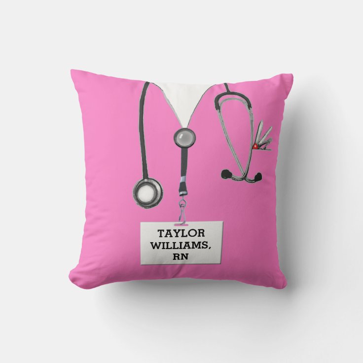 personalized nurse gift throw pillow Zazzle