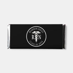 Personalized Nurse Graduation Black Thank You Hershey Bar Favors