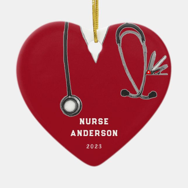 Personalized Nurse Graduation Collectible Ceramic Ornament (Front)