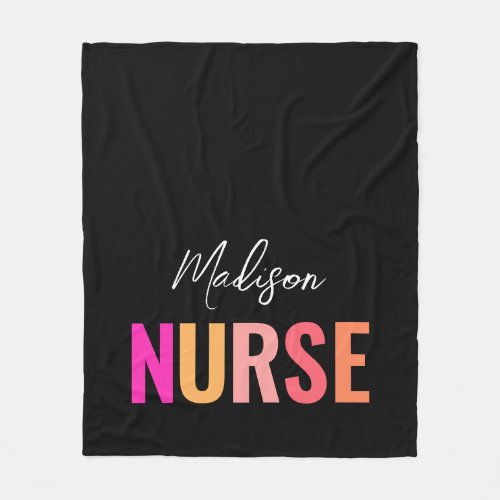 Personalized Nurse Graduation Colorful Fleece Blanket