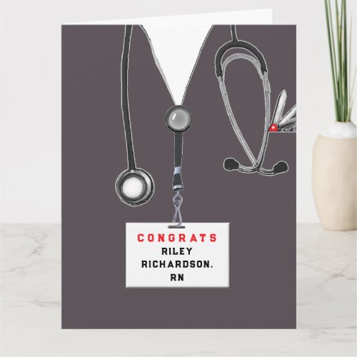 Personalized Nurse Graduation Congrats Card