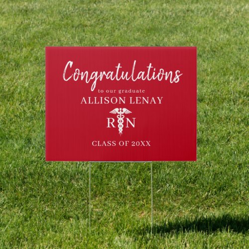 Personalized Nurse Graduation Congratulations Yard Sign