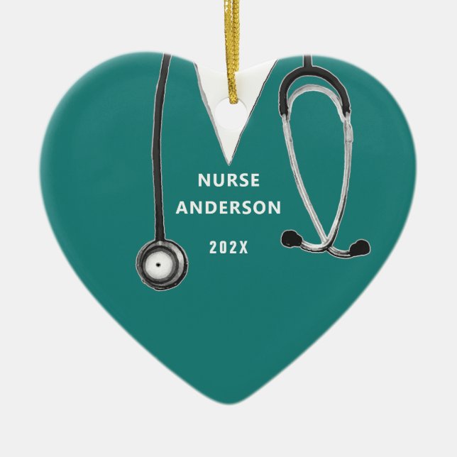 Personalized Nurse Graduation Gift Ceramic Ornament (Front)