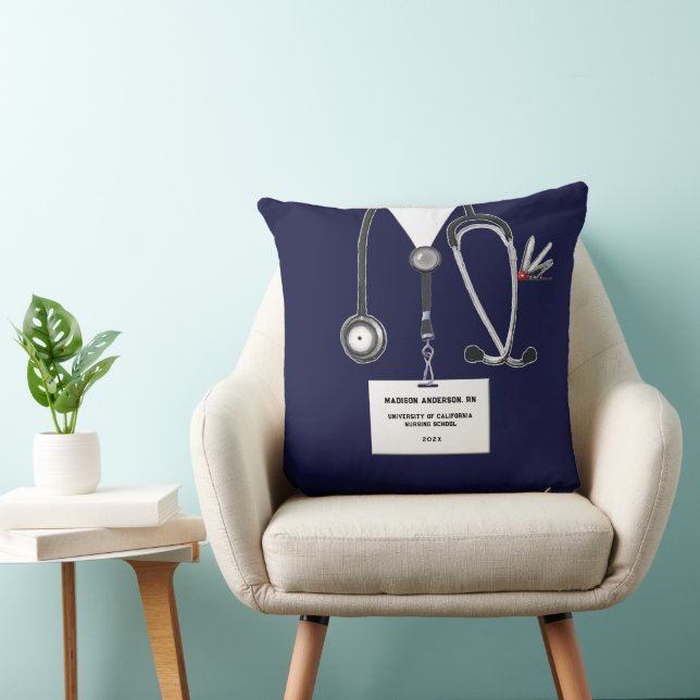 Personalized Nurse Graduation Gift Throw Pillow (Chair)