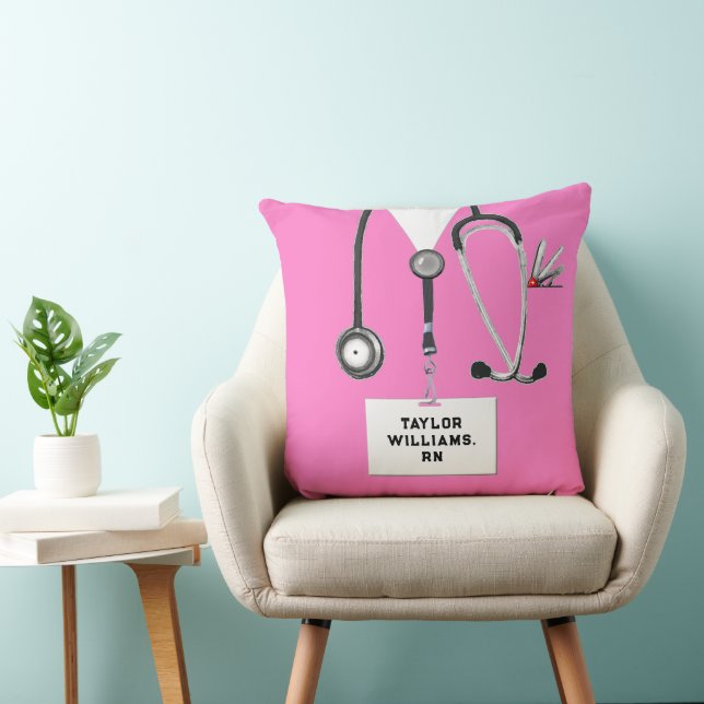 Personalized Nurse Graduation Gift Throw Pillow (Chair)
