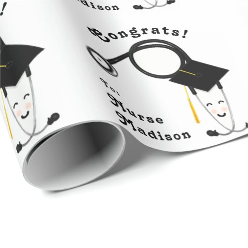 Personalized Nurse Graduation Gift Wrapping Paper
