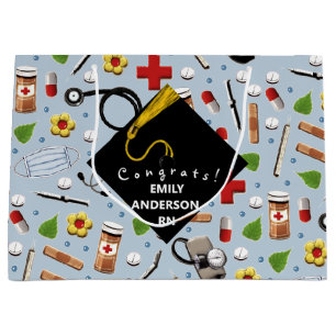 Personalized Nurse Graduation Large Gift Bag