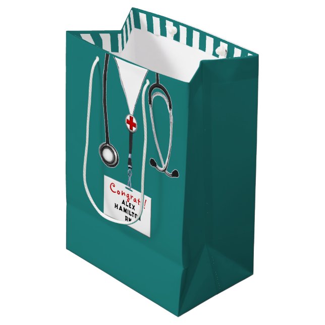 Personalized Nurse Graduation Medium Gift Bag (Front Angled)