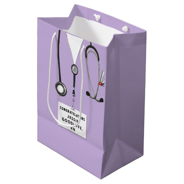 Personalized Nurse Graduation Medium Gift Bag (Front Angled)