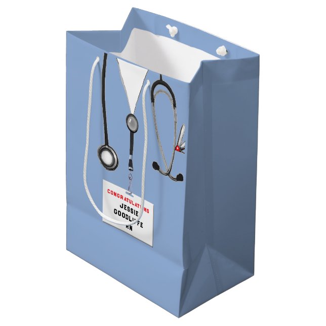 Personalized Nurse Graduation Medium Gift Bag (Front Angled)