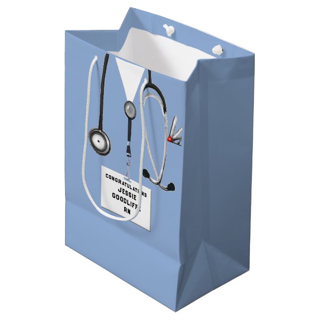 Personalized Nurse Graduation Medium Gift Bag (Front Angled)