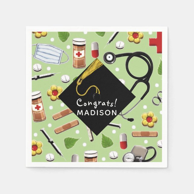 Personalized Nurse Graduation Napkins (Front)