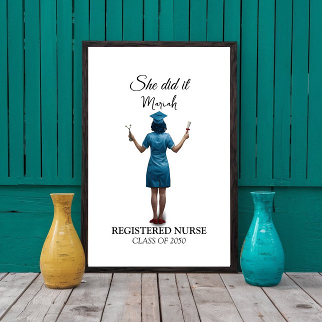Personalized Nurse Graduation, Nurse portrait Poster (Creator Uploaded)