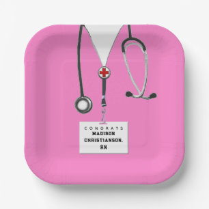 Personalized Nurse Graduation Paper Plates