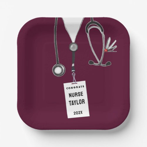 Personalized Nurse Graduation Paper Plates