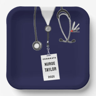 Personalized Nurse Graduation Paper Plates
