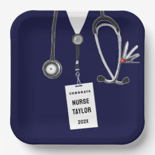 Personalized Nurse Graduation Paper Plates