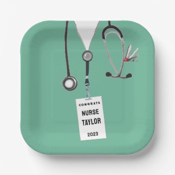 Personalized Nurse Graduation Paper Plates by ebbies at Zazzle