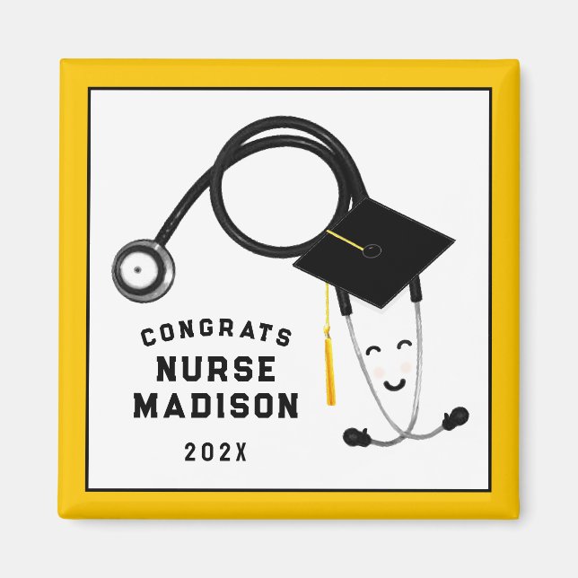 Personalized Nurse Graduation Party Favors Magnet (Front)