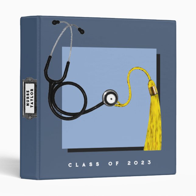 Personalized Nurse Graduation Scrapbook 3 Ring Bin Binder (Front/Spine)