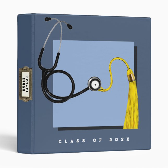 Personalized Nurse Graduation Scrapbook 3 Ring Bin Binder (Front/Spine)