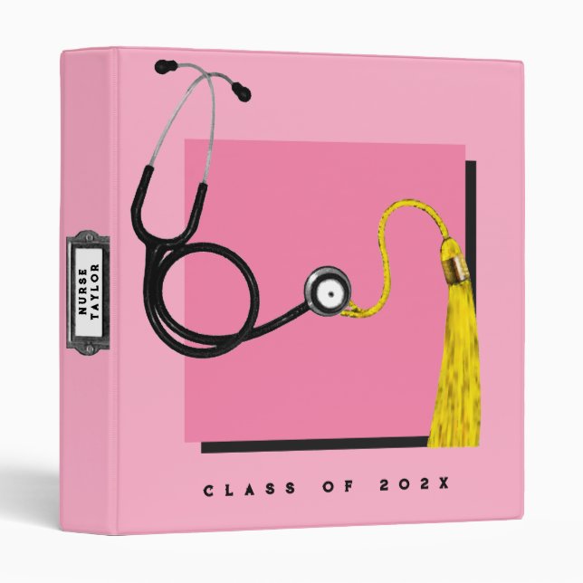 Personalized Nurse Graduation Scrapbook 3 Ring Bin Binder (Front/Spine)