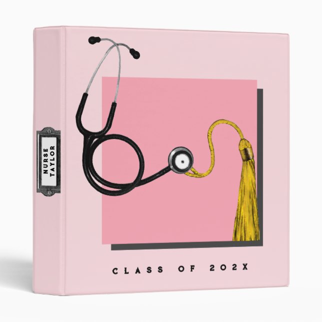 Personalized Nurse Graduation Scrapbook 3 Ring Bin Binder (Front/Spine)