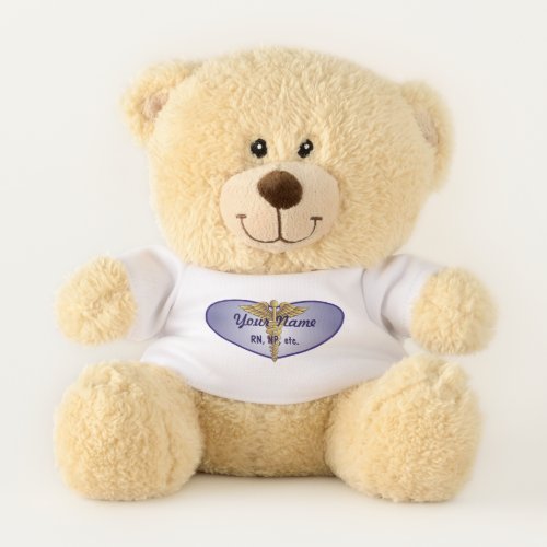 Personalized Nurse Heart Caduceus Teddy Bear