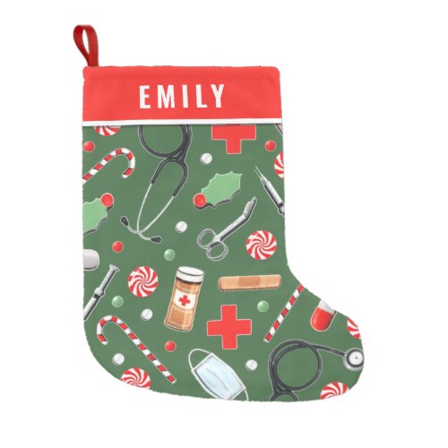 Personalized Nurse Holiday Gift Small Christmas Stocking