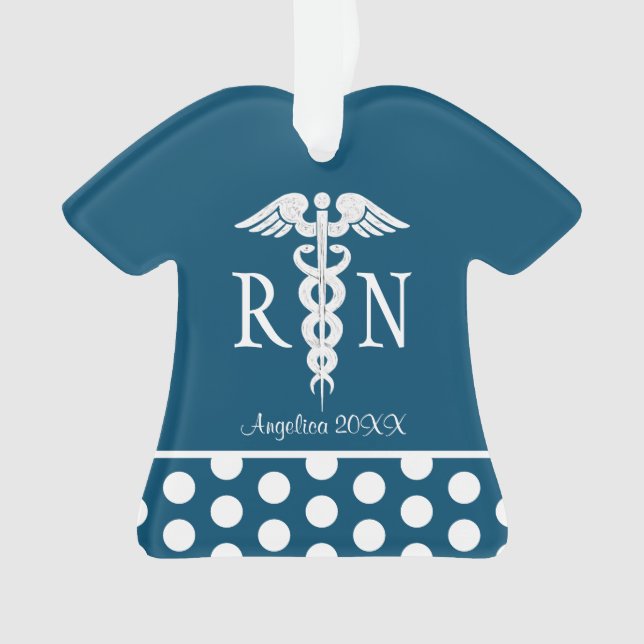 Personalized Nurse Medical Uniform Scrub Top Ornament (Front)